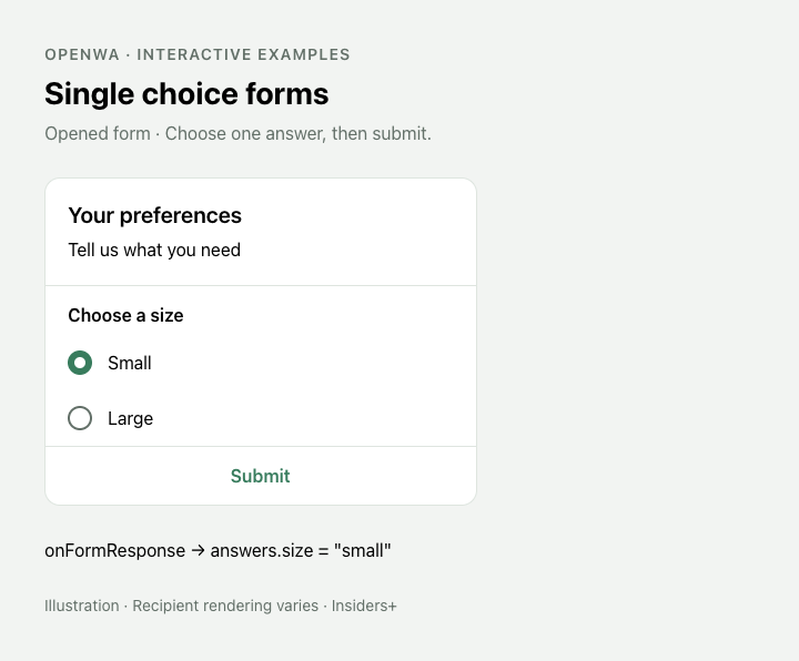 Illustration of a form with a single-choice question